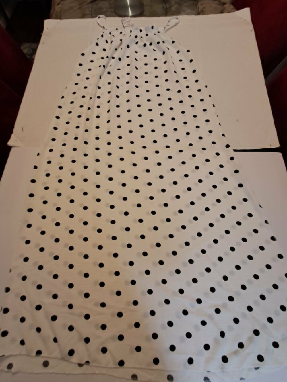 White Black Polka Dot Maxi Dress Size M - Picture 5 of 7